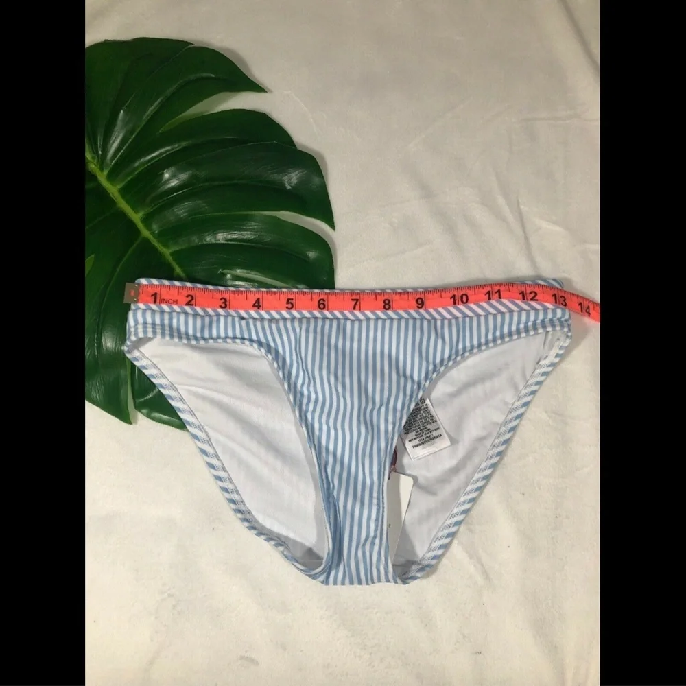 NEW Ted Baker London‎ Stripe Bikini Bottoms White/Blue [SZ 1 in TB]